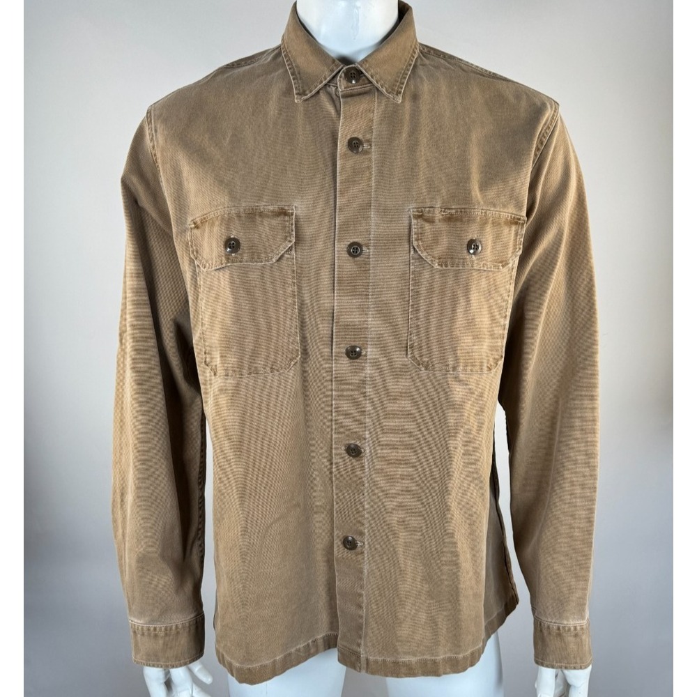 Wallace &‎ Barnes Shirt Jacket Mens XL EUC Canvas Long Sleeve Button-up Cotton